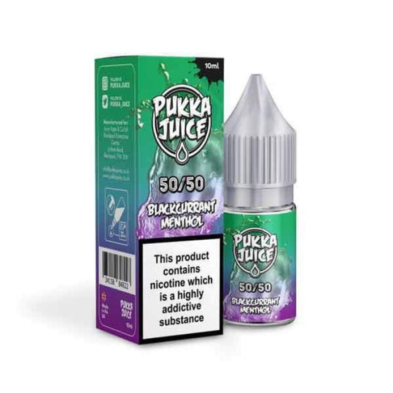 Blackcurrant Menthol by Pukka Juice 50/50 E-Liquid...