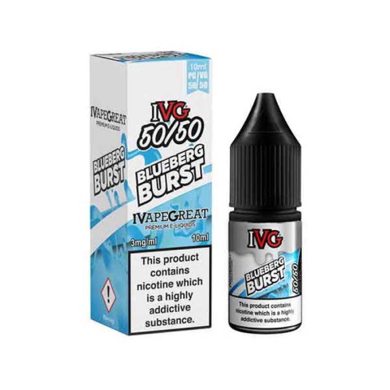 Blueberg Burst 50/50 E-Liquid by IVG Menthol 10ml